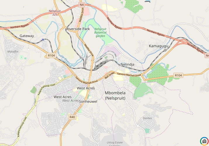 Map location of Nelspruit Central